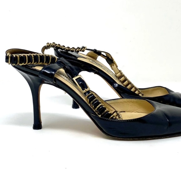 Jimmy Choo heels with metal detailing black and gold - Picture 3 of 9